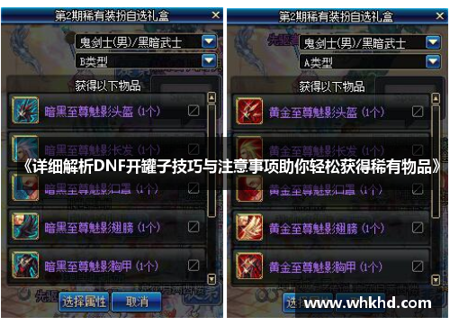 《详细解析DNF开罐子技巧与注意事项助你轻松获得稀有物品》